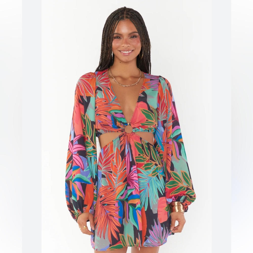 Show Me Your MuMu Colorful Tropical Mini Dress
